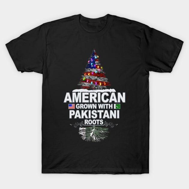 Christmas Tree  American Grown With Pakistani Roots - Gift for Pakistani From Pakistan T-Shirt by Country Flags